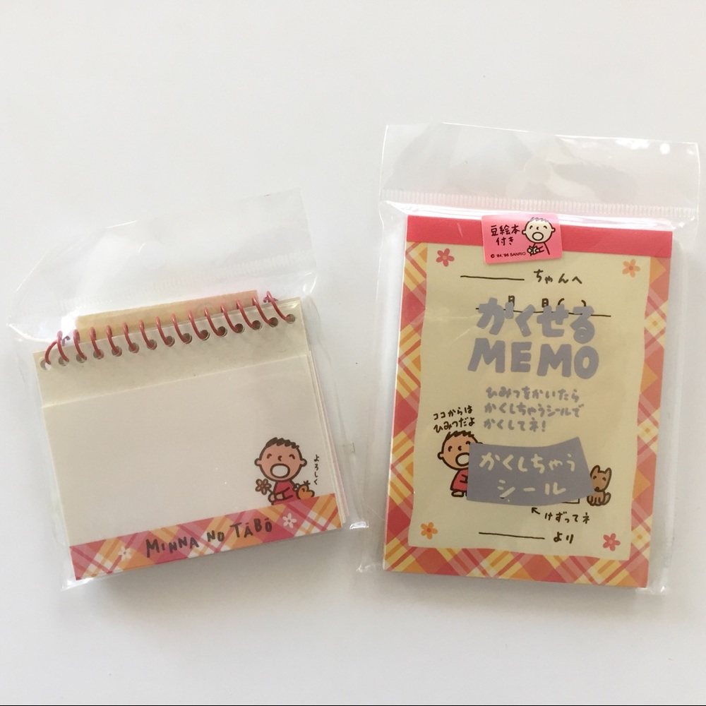 NWT Sanrio Minna No Tano mini memo pads